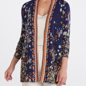 Daniel Rainn Christian’s Border Print Cardigan Navy Size Medium NWT STITCH FIX
